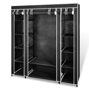 Szafa materiałowa z drążkiem czarna 150cm