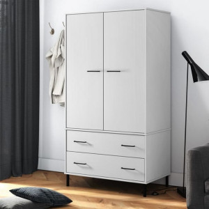 Szafa OSLO metalowe nóżki biała 90x55x172.5cm drewno