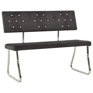 Ławka 110cm ciemnoszara tapicerowana aksamitem