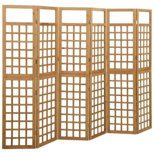 Parawan 6-panelowy/trejaż drewno jodłowe 242.5x180cm