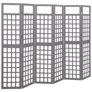 Parawan 6-panelowy/trejaż drewno jodłowe 242.5x180cm