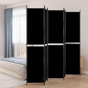 Parawan 5-panelowy czarny 250x220cm tkanina