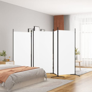 Parawan 5-panelowy biały 433x180cm tkanina