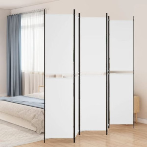 Parawan 5-panelowy biały 250x220cm tkanina
