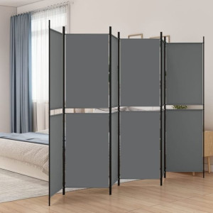Parawan 6-panelowy antracytowy 300x200cm tkanina