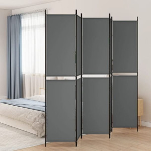 Parawan 5-panelowy antracytowy.250x220cm tkanina