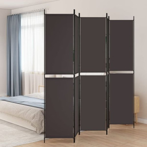 Parawan 5-panelowy brązowy 250x220cm tkanina