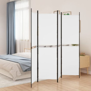 Parawan 4-panelowy biały 200x180cm tkanina