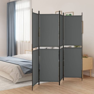 Parawan 4-panelowy antracytowy 200x180cm tkanina