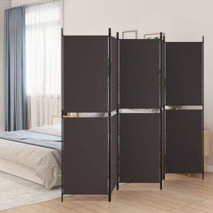 Parawan 5-panelowy brązowy 250x180cm tkanina