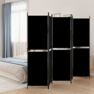 Parawan 5-panelowy czarny 250x180cm tkanina