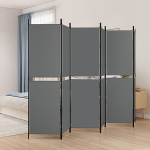Parawan 6-panelowy antracytowy 300x180cm tkanina