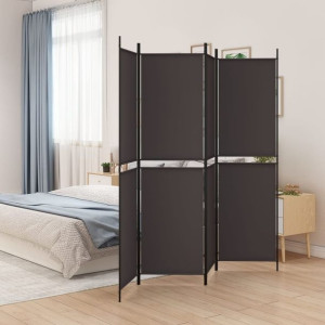 Parawan 4-panelowy brązowy 200x200cm tkanina