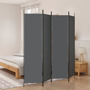 Parawan 4-panelowy antracytowy 200x200cm tkanina