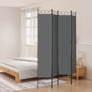 Parawan 4-panelowy antracytowy 160x220cm tkanina