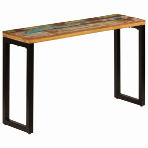 Stolik boczny 120x35x76cm z drewna z odzysku stali