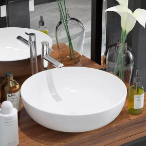 Umywalka ceramiczna biała okrągła 41.5cm