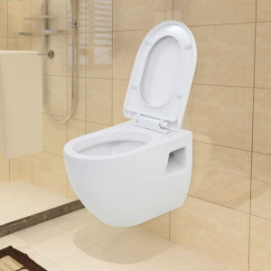 Toaleta wisząca ceramiczna biała z cichym domykiem