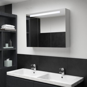 Szafka łazienkowa z lustrem i LED 88x13x62cm