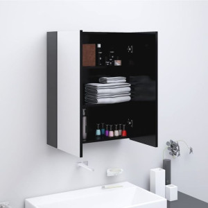 Szafka łazienkowa z lustrem 60x15x75cm MDF antracytowa