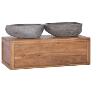Szafka łazienkowa wisząca 90x45x30cm drewno tekowe