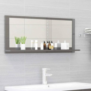 Lustro łazienkowe połysk szare 90x10.5x37cm