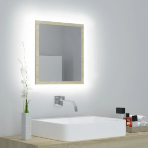 Lustro łazienkowe LED dąb sonoma 40x8.5x37cm