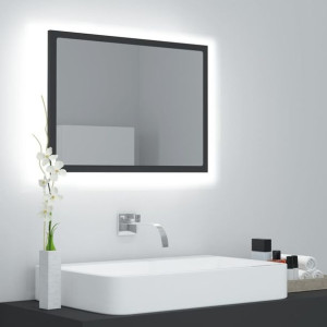 Lustro łazienkowe z LED szare 60x8.5x37cm
