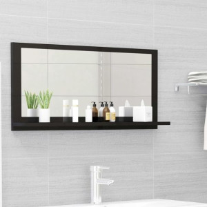 Lustro łazienkowe czarne połysk 80x10.5x37cm