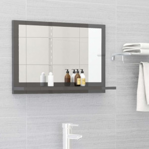 Lustro łazienkowe szare połysk 60x10.5x37cm