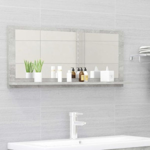 Lustro łazienkowe szary beton 90x10.5x37cm płyta wiórowa