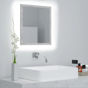 Lustro łazienkowe LED szary beton 40x8x37cm płyta