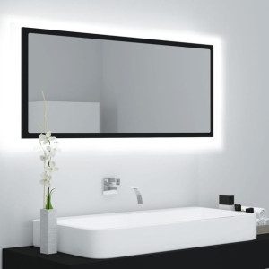 Lustro z LED czarne 100x8.5x37cm płyta wiórowa