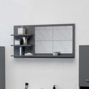 Lustro łazienkowe połysk szare 90x10.5x45cm płyta