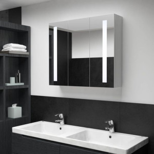 Szafka łazienkowa z lustrem i LED 89x14x62cm