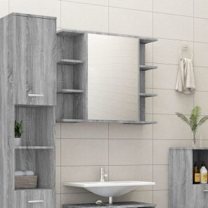 Szafka z lustrem szary dąb sonoma 80x20.5x64cm