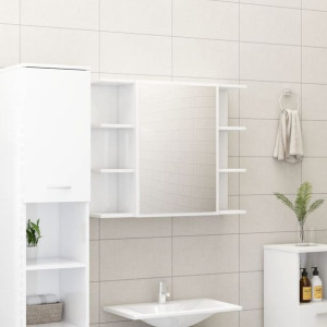 Szafka z lustrem połysk biała 80x20.5x64cm