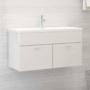 Szafka pod umywalkę biała połysk 90x38.5x46cm