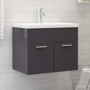 Szafka pod umywalkę szara połysk 60x38x46cm płyta