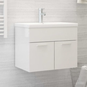 Szafka pod umywalkę biała połysk 60x38.5x46cm płyta