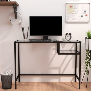 Biurko komputerowe przezroczyste 100x36x74cm szklane