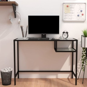 Biurko biały marmur 100x36x74cm hartowane szkło