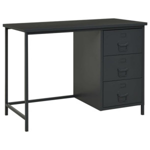 Biurko z szufladami antracyt 105x52x75cm stal