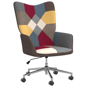 Fotel obrotowy biurowy patchwork tkanina