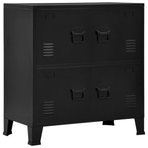 Szafka industrialna z 4 drzwiczkami czarna 75x40x80cm stal