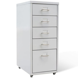 Szafka biurowa z 5 szufladami szara 68.5cm stalowa
