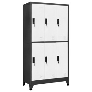 Szafka na klucz antracytowo-biała 90x45x180cm stal
