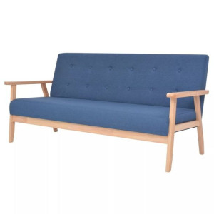 Sofa 3 os. tapicerowana niebieska