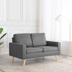 Sofa 2-osobowa jasnoszara tkanina