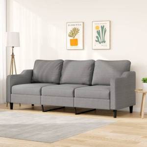 Sofa 3-osobowa do salonu ciemnoszara 210cm tkanina